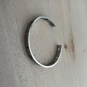 Tory Burch silver bangle cuff bracelet